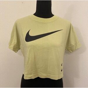 Nike Yellow Crop Top with Black Logo